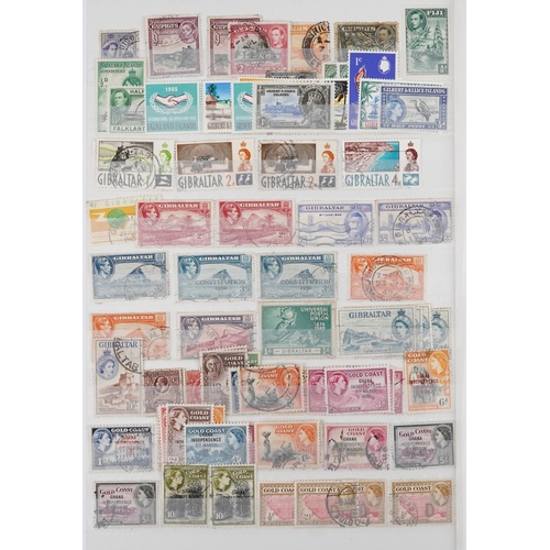 957 - 19th century and later British and commonwealth stamps arranged in a stock book including overprints