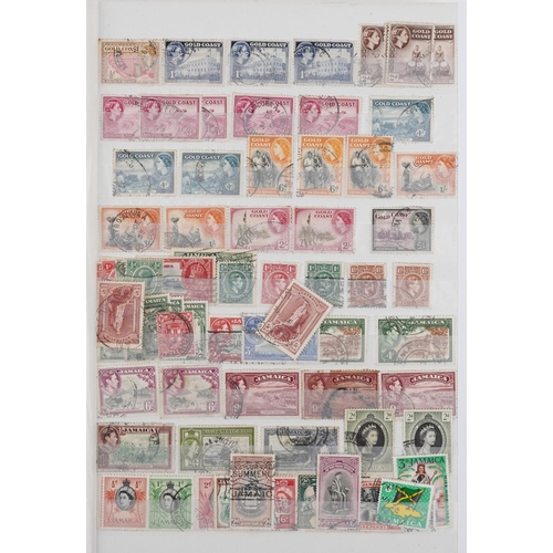 957 - 19th century and later British and commonwealth stamps arranged in a stock book including overprints