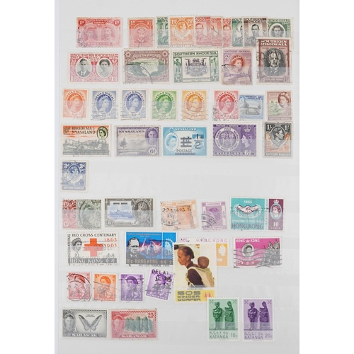 957 - 19th century and later British and commonwealth stamps arranged in a stock book including overprints