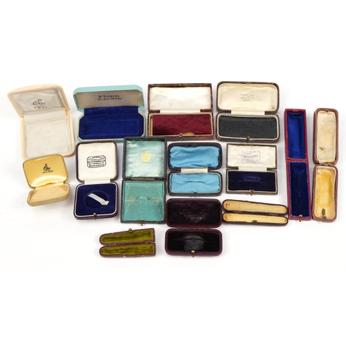 2559 - Fourteen antique and later jewellery boxes, coin cases and cheroot holder cases including J Restall ... 