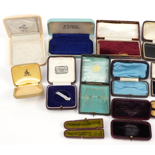 2559 - Fourteen antique and later jewellery boxes, coin cases and cheroot holder cases including J Restall ... 