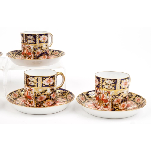 381 - Set of six Royal Crown Derby Old Imari coffee cans with saucers numbered 2451, each coffee can 5cm h... 