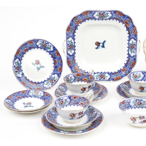 1486 - Aynsley teaware decorated with flowers including trios and two sandwich plates, the largest each 23c... 