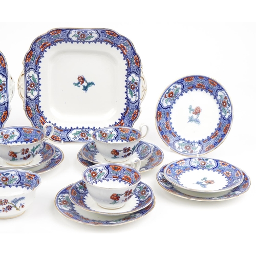 1486 - Aynsley teaware decorated with flowers including trios and two sandwich plates, the largest each 23c... 