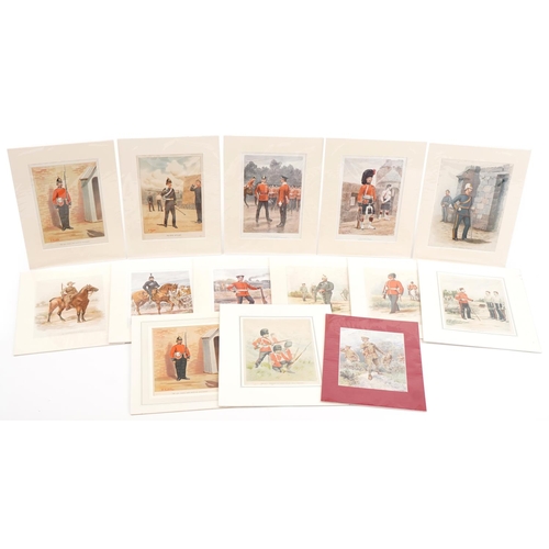 730 - Thirteen 19th century and later military interest coloured prints including examples after R Caton W... 