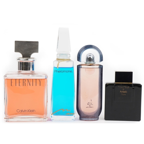 347 - Four shop dummy display scent bottles comprising Van Cleef & Arpels, Calvin Klein Eternity, Paco Rab... 