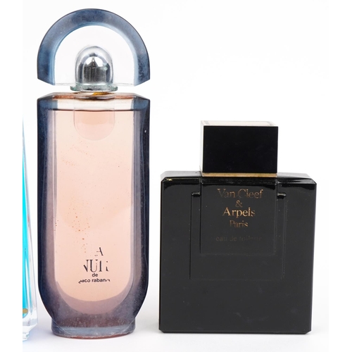 347 - Four shop dummy display scent bottles comprising Van Cleef & Arpels, Calvin Klein Eternity, Paco Rab... 