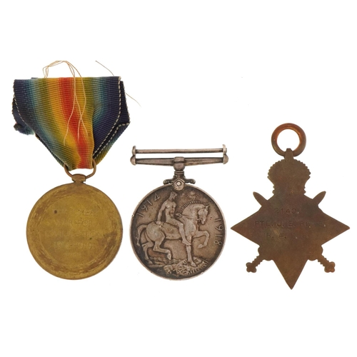 567 - British military World War I trio awarded to 2140PTE.J.E.ROWE.R.A.M.C.