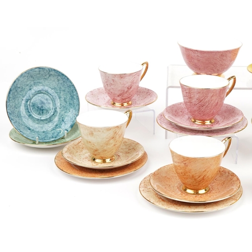 1307 - Royal Albert Gossamer and other teaware including trios, the largest each 15cm in diameter