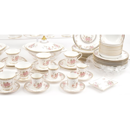 1309 - Royal Doulton Canton dinner and teaware including coffee cans with saucers, teapot, lidded tureen an... 