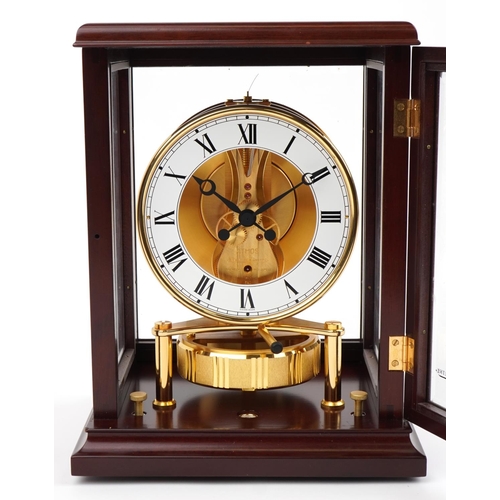 116 - Jaeger LeCoultre, Atmos clock housed in a glazed mahogany case with bevelled glass with Asprey's box... 
