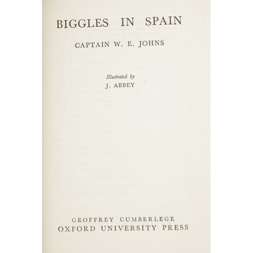 885 - Seven Biggles hardback books with dust jackets by Captain W E Johns including Biggles Gets his Men, ... 