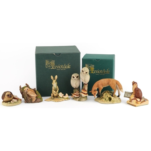 1835 - Six model animals including Ainsley Master Craft, Teviotdale and Border Fine Arts, the largest 13.5c... 