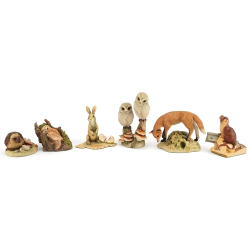 1835 - Six model animals including Ainsley Master Craft, Teviotdale and Border Fine Arts, the largest 13.5c... 