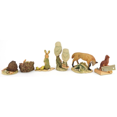 1835 - Six model animals including Ainsley Master Craft, Teviotdale and Border Fine Arts, the largest 13.5c... 