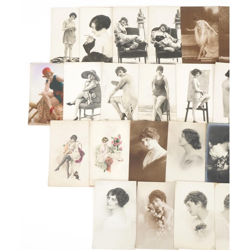 934 - Predominantly early 20th century risqué postcards of females including some by A N of Paris