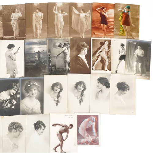 934 - Predominantly early 20th century risqué postcards of females including some by A N of Paris