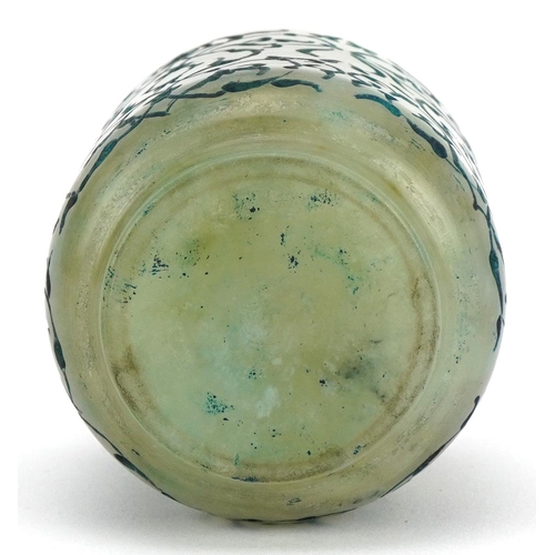 267 - Islamic pale green jade cup carved with foliage