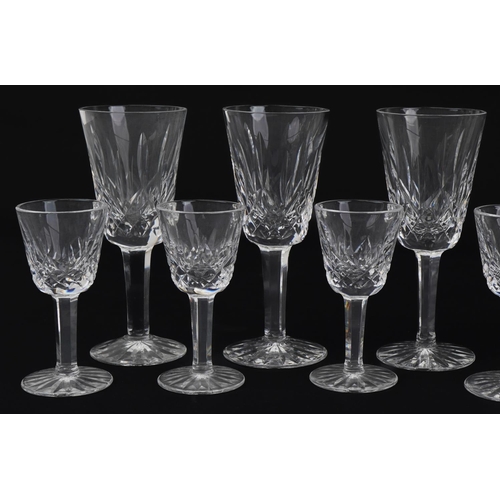 1297 - Set of six Waterford Crystal Lismore sherry glasses and a set of six Lismore liqueur glasses with bo... 