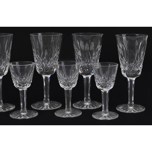 1297 - Set of six Waterford Crystal Lismore sherry glasses and a set of six Lismore liqueur glasses with bo... 