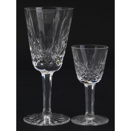 1297 - Set of six Waterford Crystal Lismore sherry glasses and a set of six Lismore liqueur glasses with bo... 