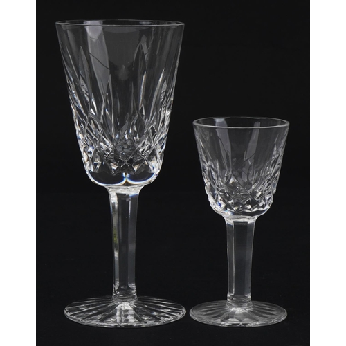 1297 - Set of six Waterford Crystal Lismore sherry glasses and a set of six Lismore liqueur glasses with bo... 