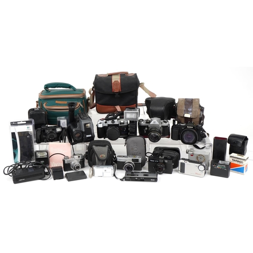 1361 - Vintage and later cameras and accessories including Olympus, Rollei and Sony