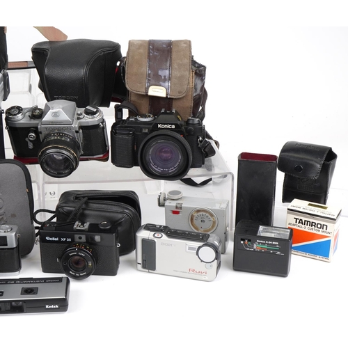 1361 - Vintage and later cameras and accessories including Olympus, Rollei and Sony