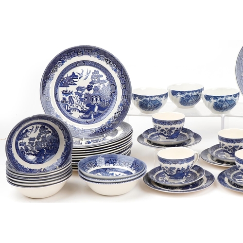 1310 - Wedgwood, Booth's and other willow pattern tea and dinnerware including plates, the largest 25.5cm i... 