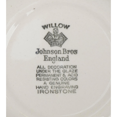 1310 - Wedgwood, Booth's and other willow pattern tea and dinnerware including plates, the largest 25.5cm i... 