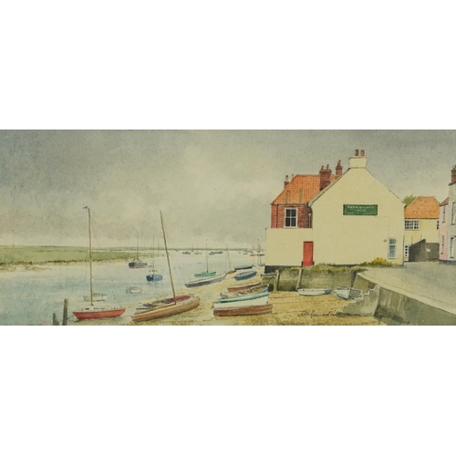 334 - Des Herradine - Wells Next to the Sea, Norfolk and On the Norfolk Coast, two watercolours, each with... 