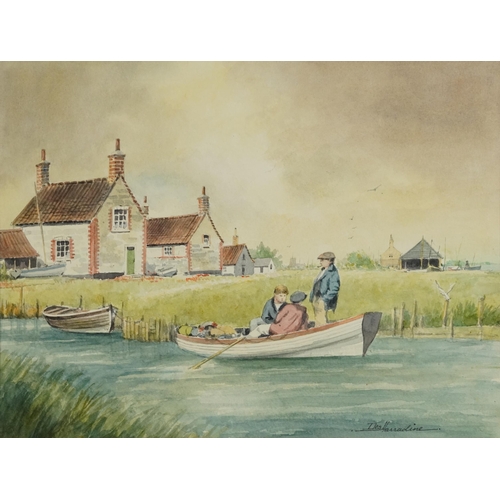 334 - Des Herradine - Wells Next to the Sea, Norfolk and On the Norfolk Coast, two watercolours, each with... 