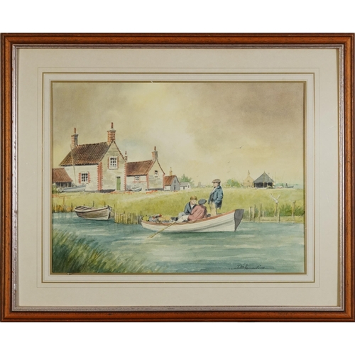 334 - Des Herradine - Wells Next to the Sea, Norfolk and On the Norfolk Coast, two watercolours, each with... 