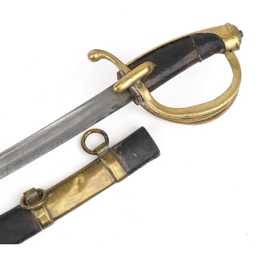 703 - 19th century infantry hangar sword by Wilkinson of Pall Mall London with scabbard, 105cm in length