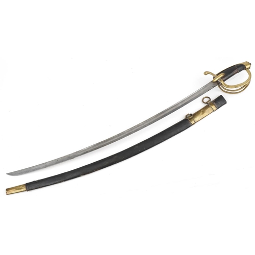 703 - 19th century infantry hangar sword by Wilkinson of Pall Mall London with scabbard, 105cm in length