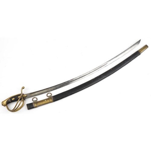 703 - 19th century infantry hangar sword by Wilkinson of Pall Mall London with scabbard, 105cm in length