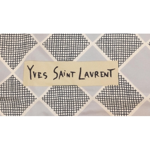 343 - Two Yves Saint Laurent silk scarves including a checked example, the checked example 82.5cm x 85cm