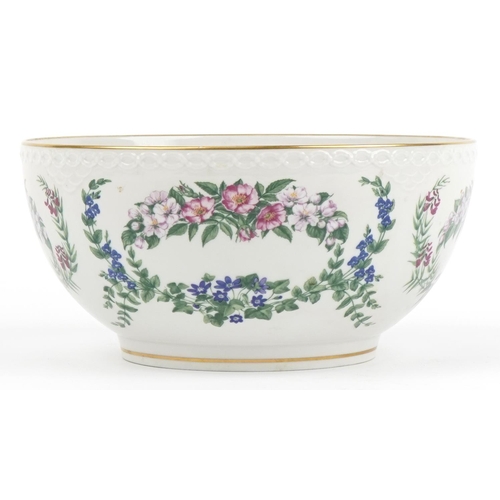 263 - Royal Copenhagen, Danish Flowers of Copenhagen bowl, factory marks and incised 5562 to the base, 24.... 