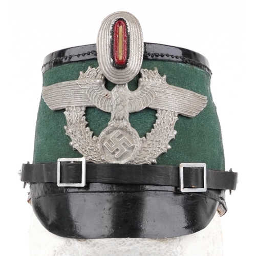 688 - German military World War II Police Schako with chin strap