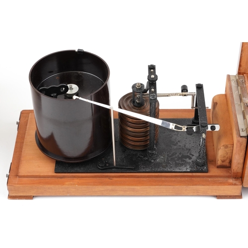 678 - German military World War II U-Boat barograph by Lufft housed in a pine crate with receipt, the baro... 