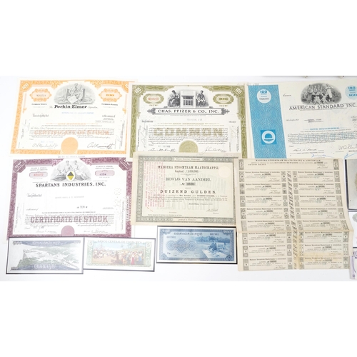 881 - 19th century and later world banknotes and share certificates including German examples, some arrang... 