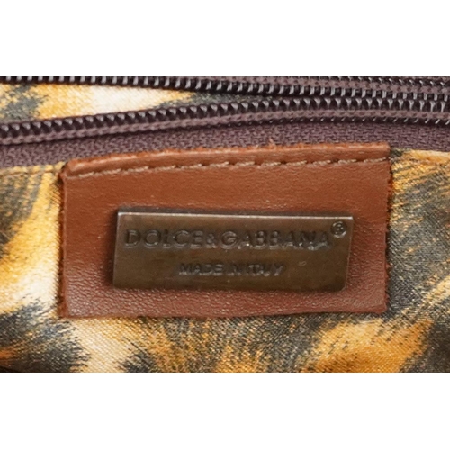 337 - Dolce & Gabbana leather animal skin style handbag, 30cm wide