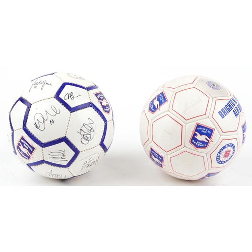 1287 - Two footballing interest Brighton & Hove Albion footballs signed with ink signatures