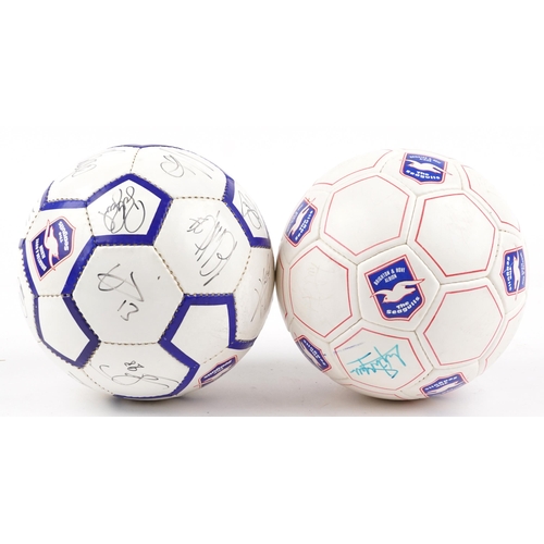 1287 - Two footballing interest Brighton & Hove Albion footballs signed with ink signatures