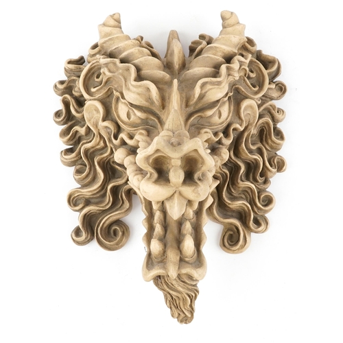 1683 - Decorative wall plaque in the form of a mythical dragon's head, 45cm high