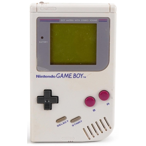 Vintage Nintendo Gameboy with three games comprising Golf, Tetras and Lemmings