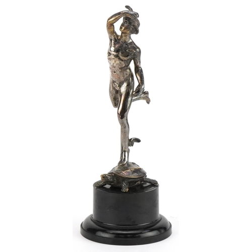 71 - Early 20th century automobilia interest silver plated car mascot in the form of Hermes standing on a... 