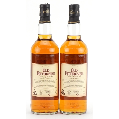 217 - Two bottles of Old Fettercairn Single Highland Malt whisky aged 10 years, with boxes and glasses