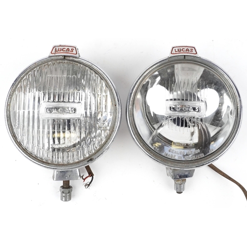 1778 - Pair of vintage automobilia interest Lucas FT/LR6 headlamps, each 20cm high