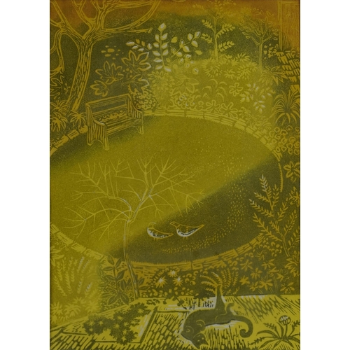 1408 - Hilary Stebbing - Golden Day, pencil signed screen print, limited edition 1/30, mounted, framed and ... 